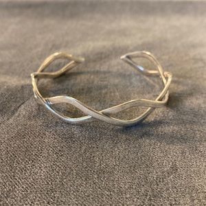 Gorgeous Solid Sterling Silver Infinity Cuff Bracelet
